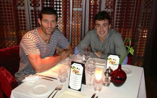 Quand Webber et Alonso dînent ensemble..